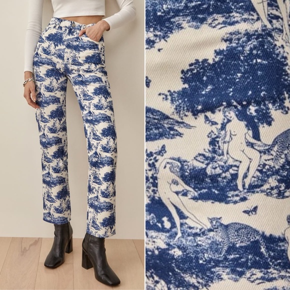 NEW Reformation Pastoral High Rise Straight Jeans 27